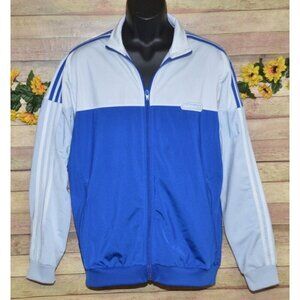 Adidas Blue & White Split Firebird Jacket Men's Large L Color Block Classic